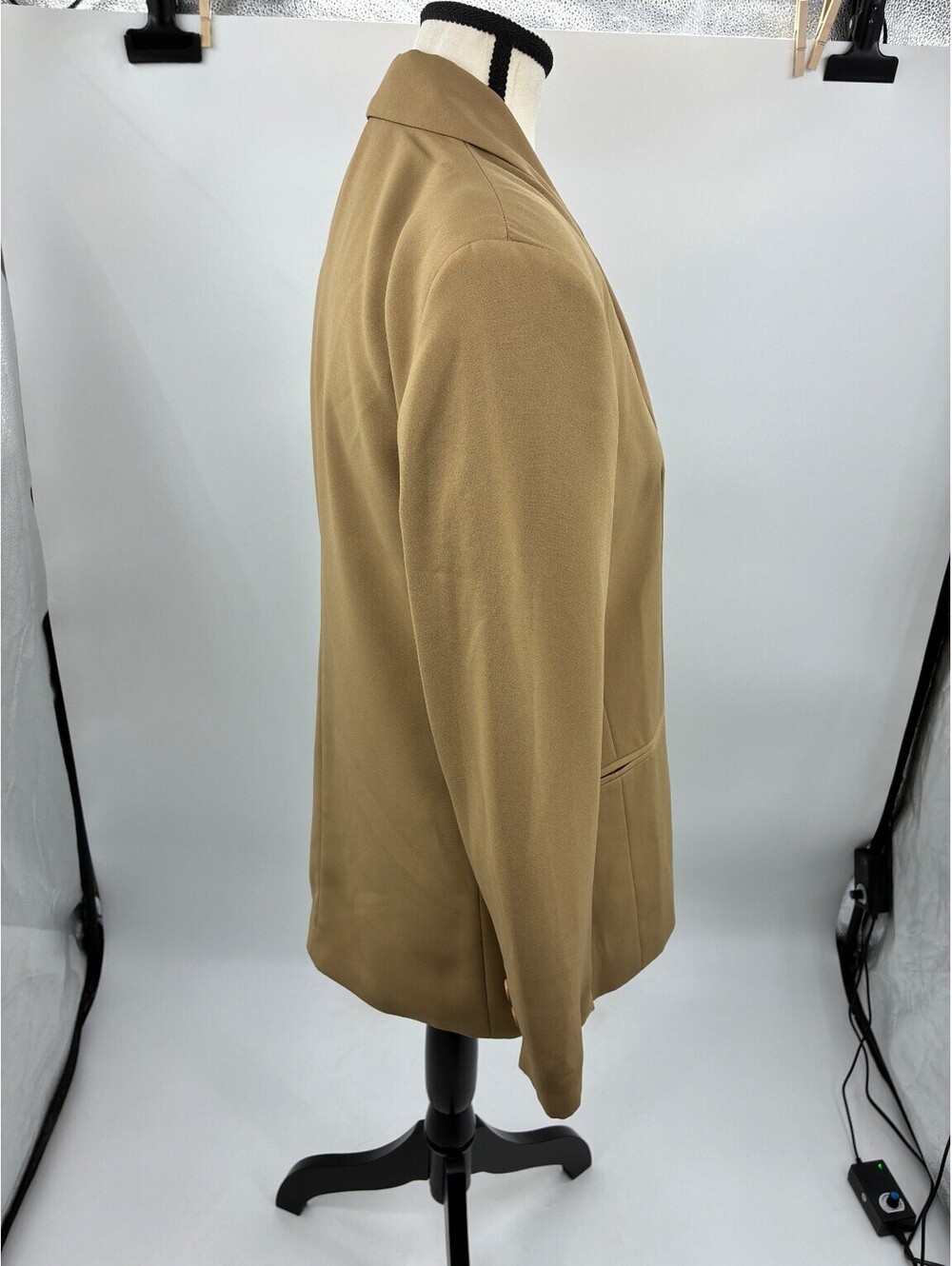 J.G. Hook Womens Size 4 Tan Brown Polyester Blazer Jacket Coat Lined Button - Picture 4 of 7
